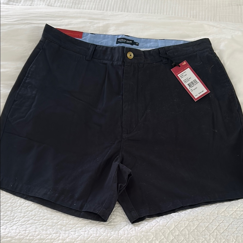 Southern Marsh Men's Navy Flat Front Shorts 36